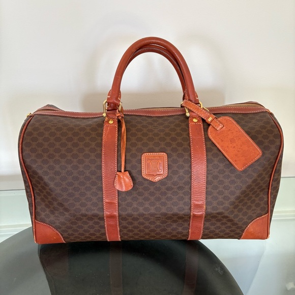 Celine Macadam Boston Travel Bag /w Lock & Luggage Tag - Picture 1 of 15